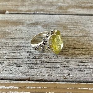 Ornate Faceted Lemon Quartz Ring